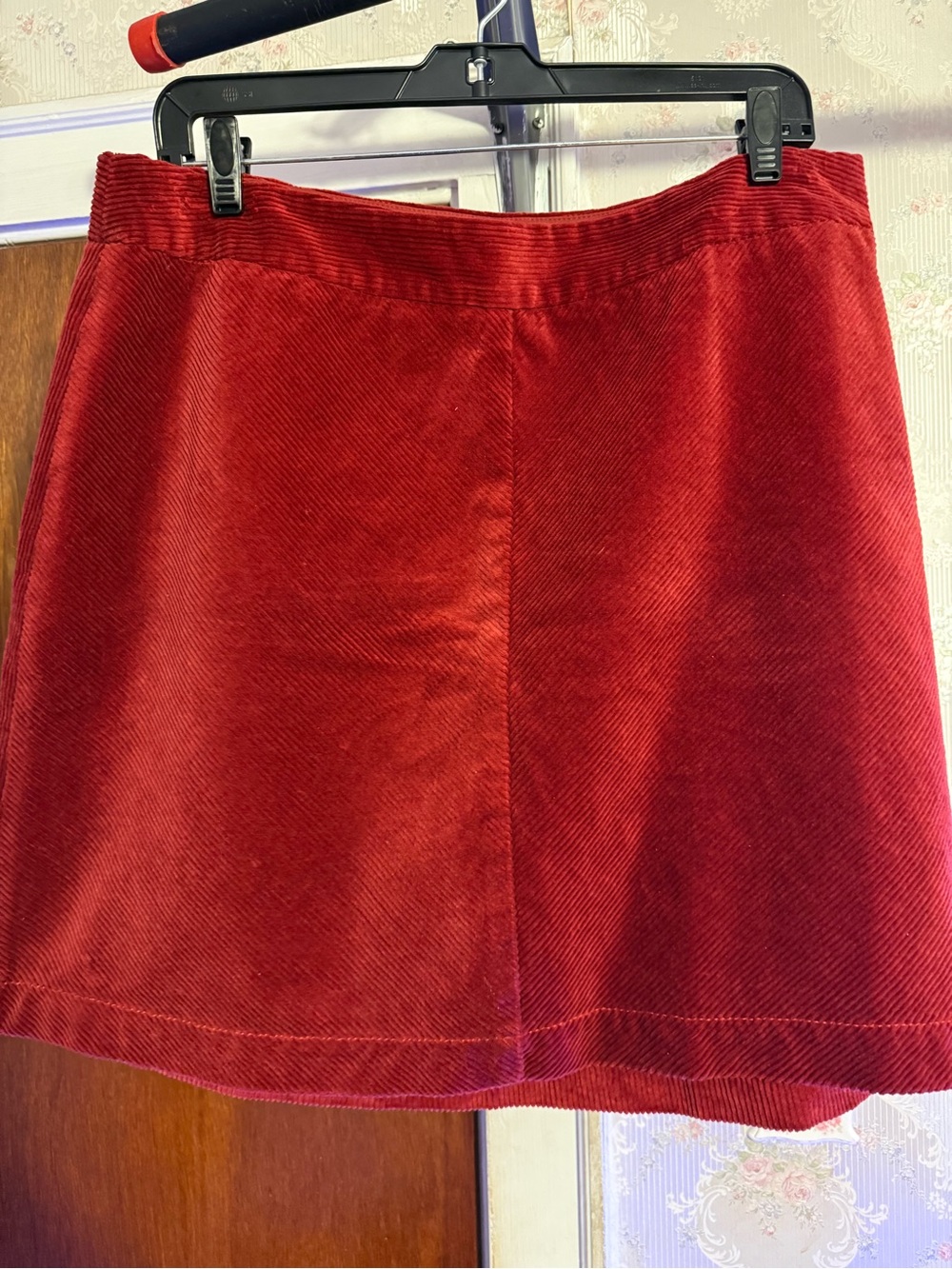 LOFT Red Corduroy Mini Skirt